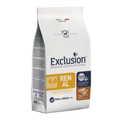 Exclusion Renal dietinis sausas pašaras mažų veislių šunims, 2 kg