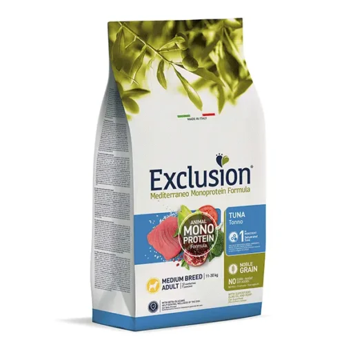 Exclusion Mono Protein Mediterraneo sausas pašaras vidutinių veislių šunims su tunu