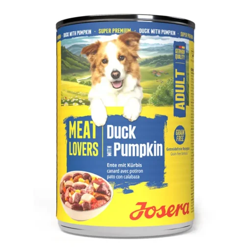 Josera Meat Lovers Menu Duck with Pumpkin konservuotas pašaras šunims su antiena ir moliūgais