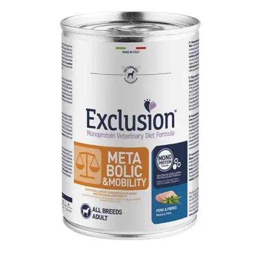 Exclusion Metabolic Mobility dietinis konservuotas pašaras šunims su paukštiena ir kanapėmis, 400 g
