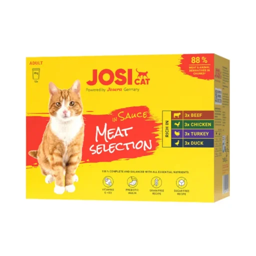JosiCat Multipack Sauce Meat set konservuotas pašaras katėms, 4x12x85g