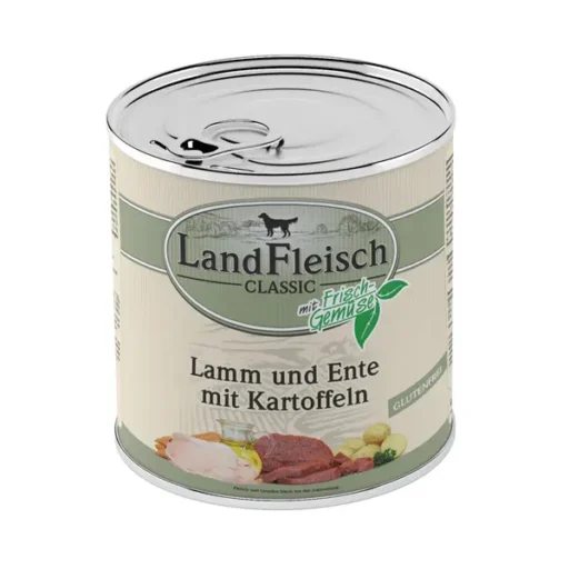 Landfleisch konservai šunims, ėriena, antiena, bulvės, 800g 6vnt/12vnt