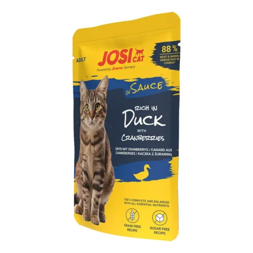 JosiCat rich in Dusck in Sauce konservuotas pašaras katėms su antiena padaže, 85g 12vnt/24vnt