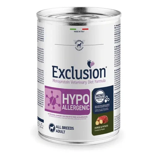 Exclusion Hypo konservuotas pašaras šunims su arkliena ir bulvėmis