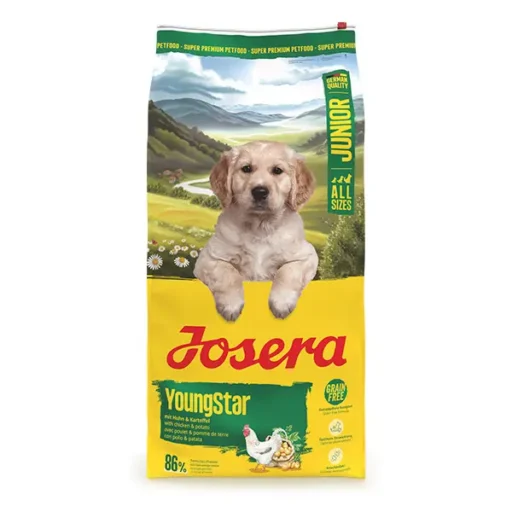 Josera Young Star begrūdis sausas pašaras jauniems šunims su paukštiena
