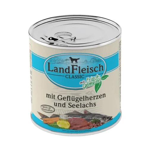 Landfleisch konservai šunims, paukšt. širdys+menkė 6vnt/12vnt