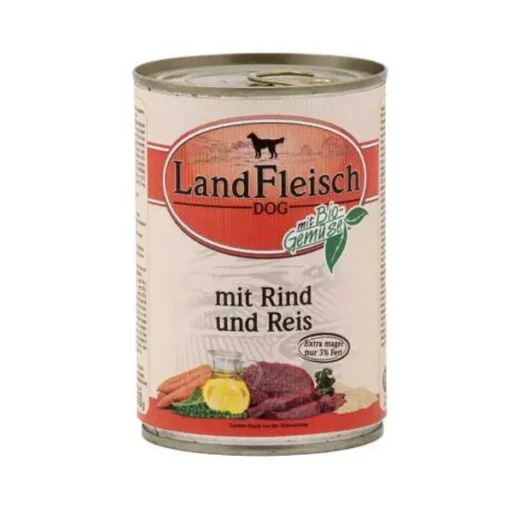 Landfleisch konservai šunims Extra mager, jautiena+ryžiai, 400g 6vnt/12vnt