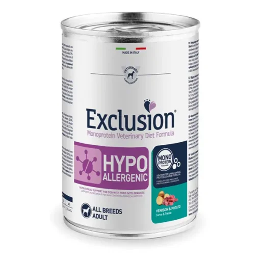 Exclusion Hypo konservuotas pašaras šunims su elniena ir bulvėmis