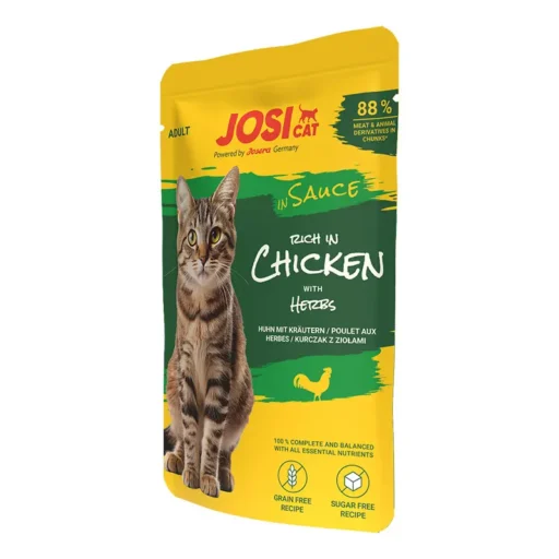 JosiCat rich in Chicken in Sauce konservuotas pašaras katėms su vištiena padaže, 85g 12vnt/24vnt