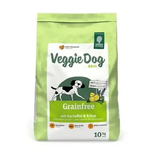 Green Petfood VeggieDog Grainfree begrūdis sausas pašaras šunims su bulvėm ir žirniais