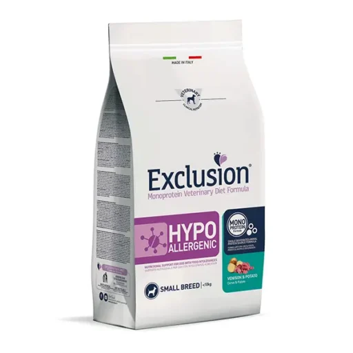Exclusion Hypoallergenic sausas pašaras mažų veislių šunims su elniena ir bulvėmis, S, 2kg