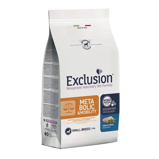 Exclusion Metabolic-Mobility dietinis sausas pašaras mažų veislių šunims su kiauliena ir kanapėmis, S, 2 kg