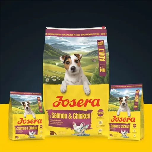 Josera Mini Salmon+Chicken sausas pašaras mažų veislių šunims su lašiša ir vištiena