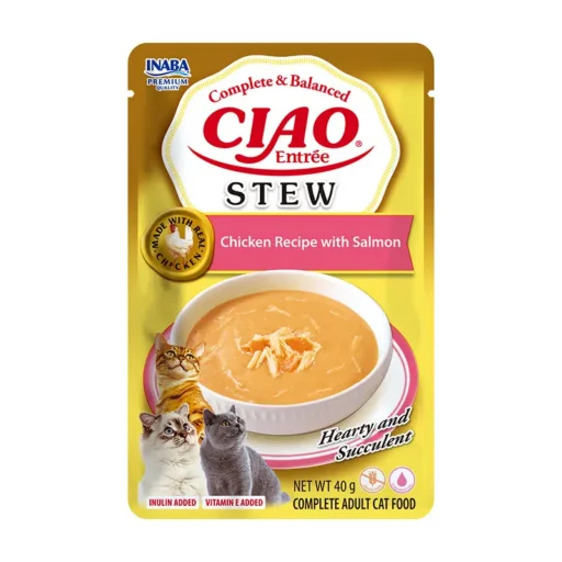 CIAO Entree Stew konservai katėms su vištiena ir lašiša,40g 12vnt/24vnt