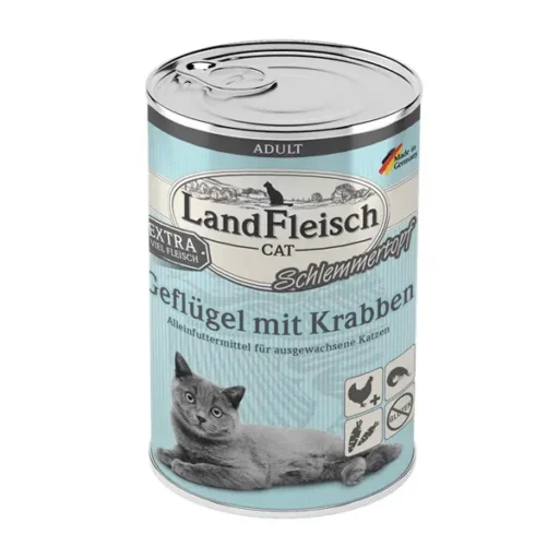 Landfleish konservai katėms su paukšt,iena ir krabais, 400g 6vnt/12vnt