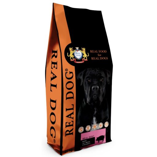 Real Dog Puppy-Junior All Breeds su kiauliena ir ryžiais 20kg
