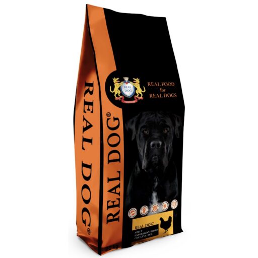Real Dog Adult Large-Giant Breeds su vištiena ir ryžiais 20kg
