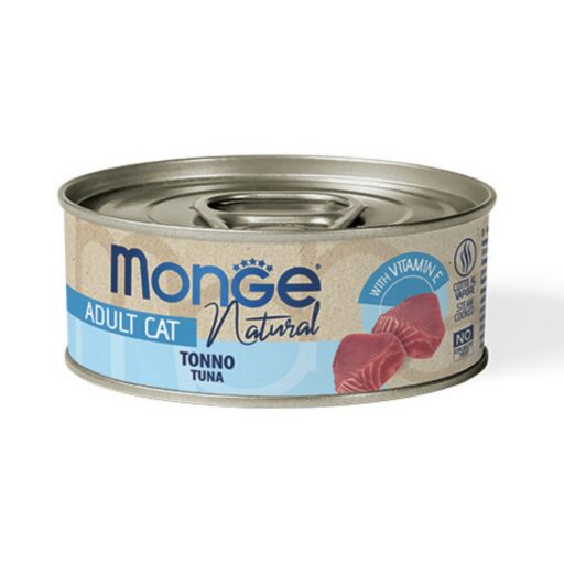 Monge kons.pašaras katėms su Atlanto tuno gabalėliais savo sultyse 80g