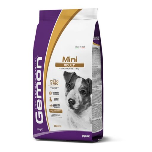 Gemon mini adult visavertis pašaras suaugusiems šunims su vištiena ir ryžiais 3kg