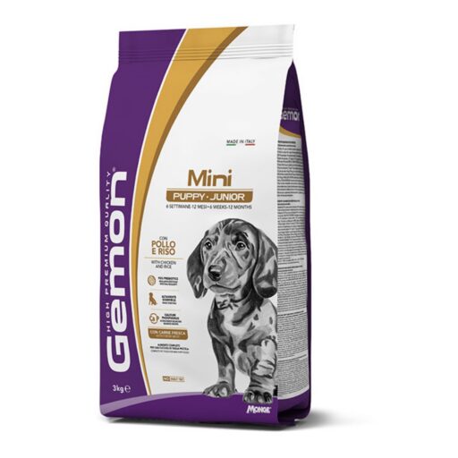 Gemon mini puppy visavertis pašaras jauniems šuniukams su vištiena ir ryžiais 3kg