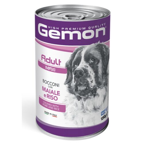 GEMON - Wet Dog Chunks Adult Maxi Pork & rice 1250g