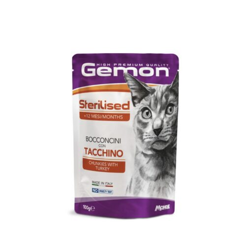 Gemon Senior +8 konservuotas pašaras senyvoms katėms su kalakutiena 100g