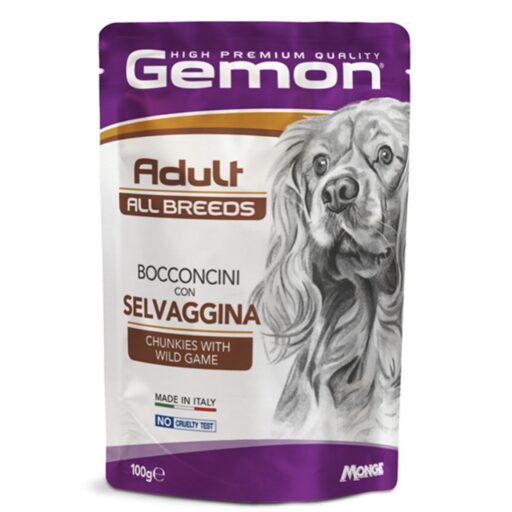 Gemon all breeds adult konservuotas pašaras suaugusiems šunims su žvėrienos gabalėliais 100g
