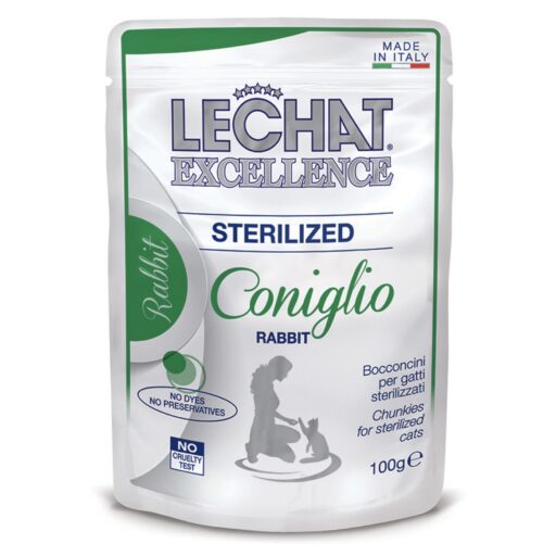 Lechat Exc. konservai sterilizuotoms katėms su triušiena 100g