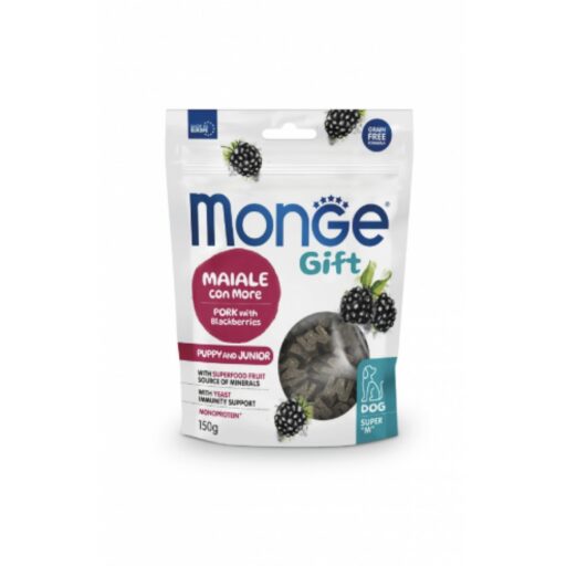 Monge GIFT Dog Super "M" Puppy&Junior Kiauliena/gervuogės 150 g