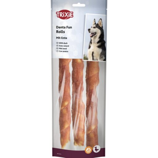 Trixie Denta Fun skanėstai šunims, kramtomi antienos suktinukai, 250 g