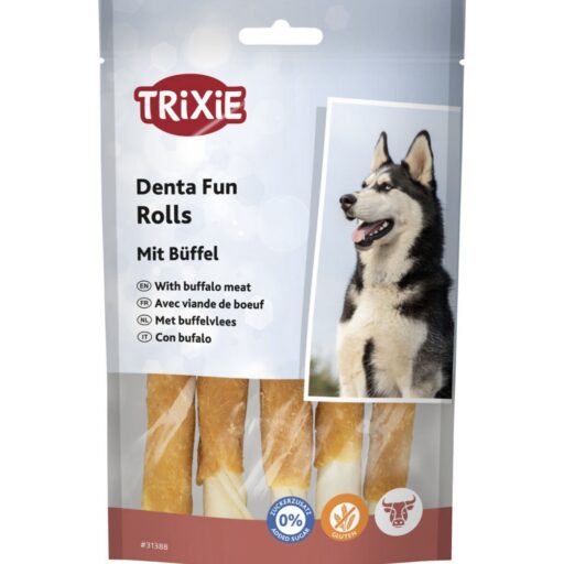Trixie Denta Fun skanėstai šunims, kramtomi buivolienos suktinukai 70 g
