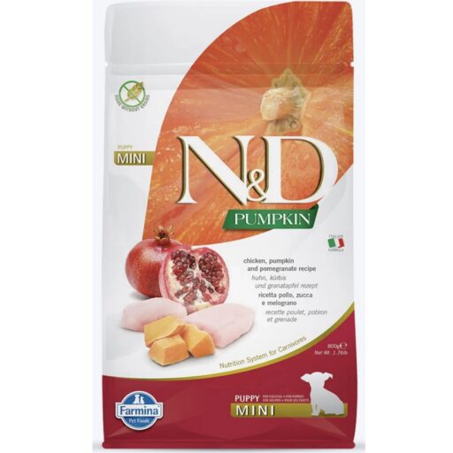 FARMINA N&D PUMPKIN - DOG Dry Chicken&Pomegranate PUPPY MINI 800 g