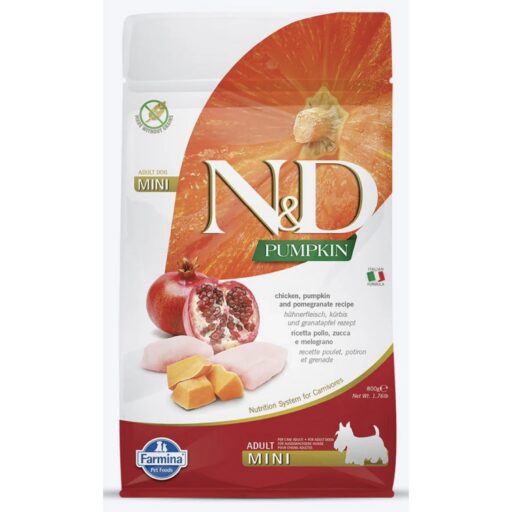 FARMINA N&D PUMPKIN - DOG Dry Chicken&Pomegranate ADULT MINI 800g