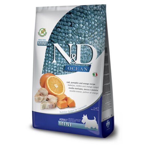 FARMINA N&D OCEAN - DOG Dry Cod Pumpkin&Orange ADULT MINI
