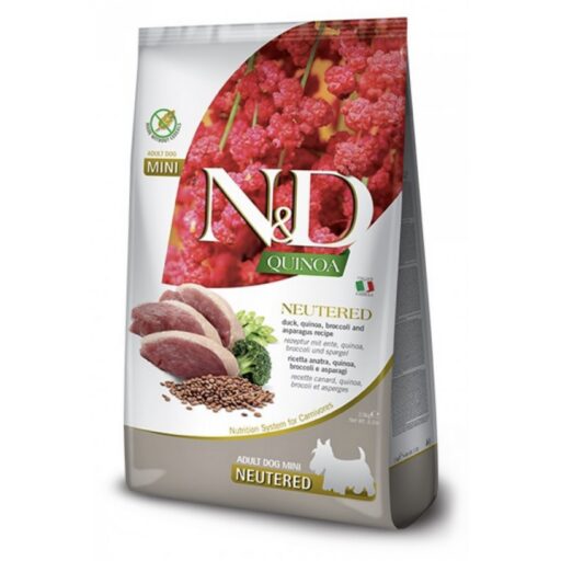 FARMINA N&D QUINOA - DOG Dry NEUTERED Duck Broccoli&Asparagus ADULT MINI 2,5 kg