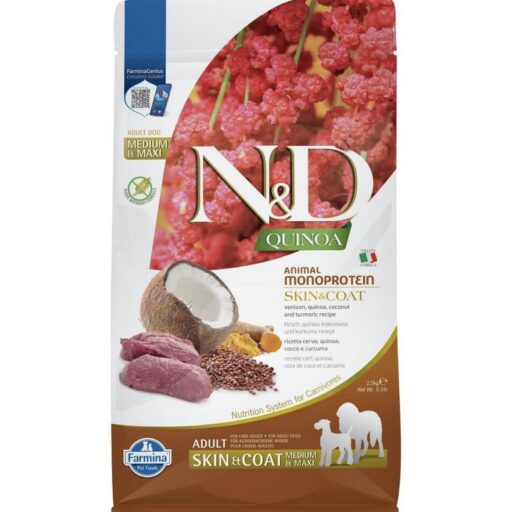FARMINA N&D QUINOA - DOG Dry SKIN&COAT Venison&Coconut ADULT MED&MAX 2,5 kg