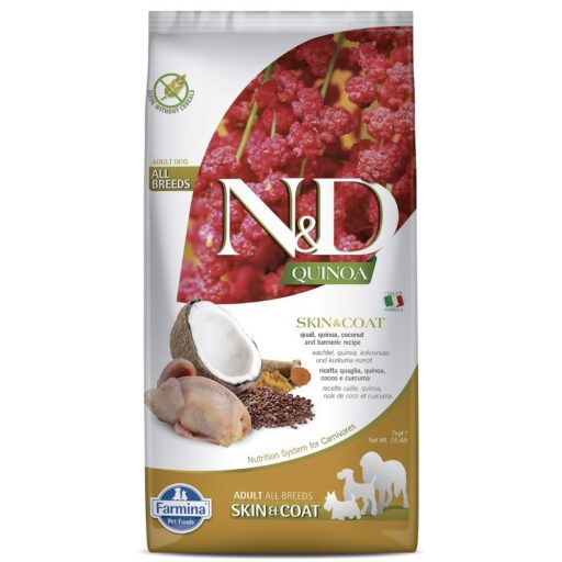 FARMINA N&D QUINOA - DOG Dry SKIN&COAT Quail&Coconut ADULT ALL BR 7 kg