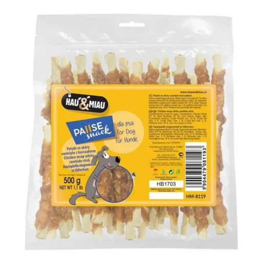 Hau&Miau balti pagaliukai apsukti vištiena 500g