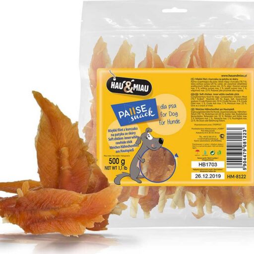 Hau&Miau Vištienos file ant baltų pagaliukų 500g