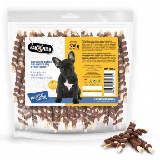 Hau&Miau balti pagaliukai, padengti ėrienos pasta 500g