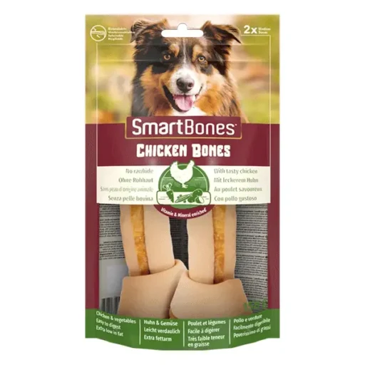 SmartBones Chicken Bones kaulai su vištiena vidutinio dydžio veislių šunims, 2 vnt.