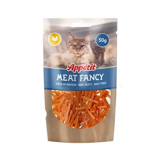 Comfy appetit fancy skanėstas katėms, vištienos juostelės, 50g