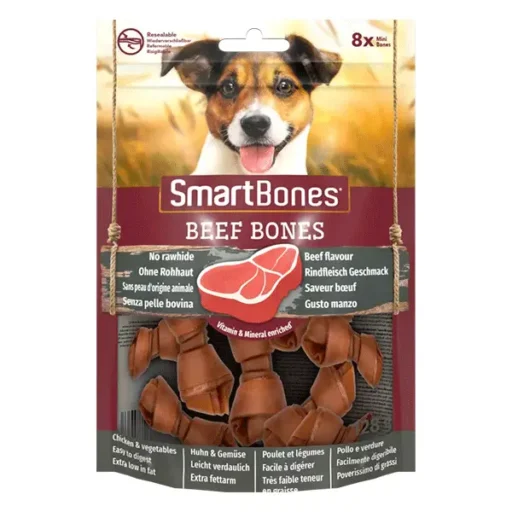 SmartBones Beef Bones skanėstai su jautiena mažų veislių šunims, 8vnt.
