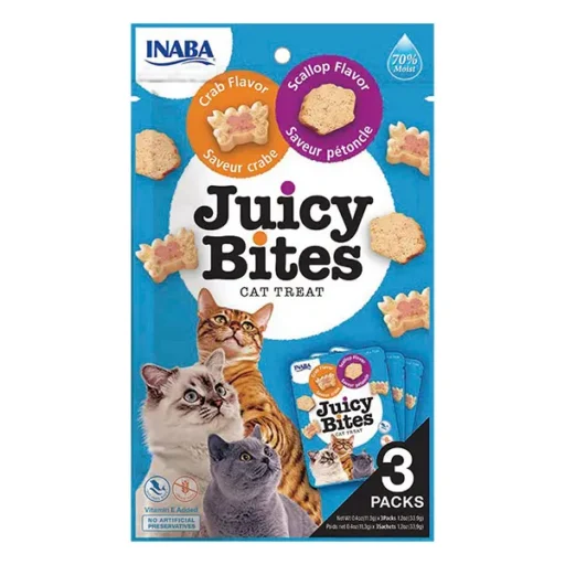 Juicy Bites guminukai katėms šukučių ir krabų skonio, 3 vnt.