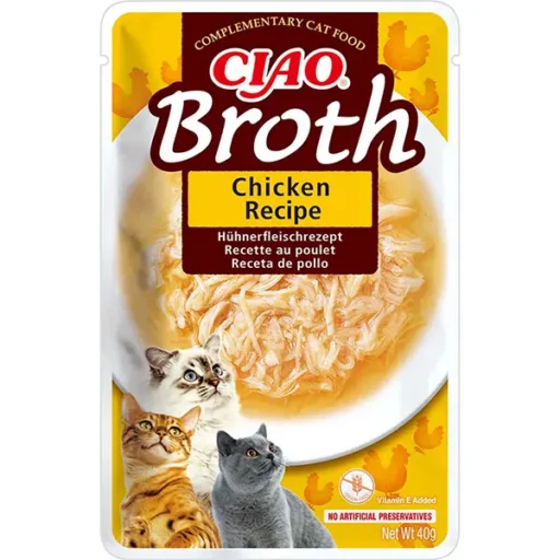 CIAO Broth sultinys katėms su vištiena, 12x40g