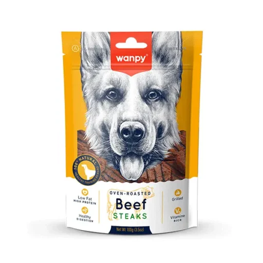 Wanpy skanėstas šunims, jautienos kepti kepsniukai, 100g