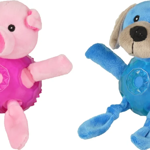 Žaislas šuniui pliušinis su kamuoliu, 18 cm