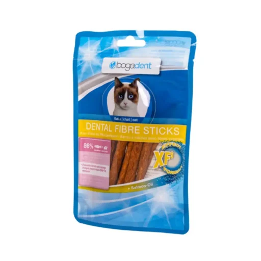 BOGADENT DENTAL FIBRE STICKS kramtomasis užkandis katėms, su lašiša, 50 g