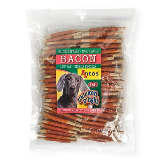 Antos skanėstai šunims su vištiena D'light Bacon 1Kg
