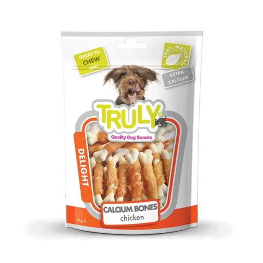 Truly skanėstas šunims, kalcio kauliukai apvynioti vištiena, 90 g